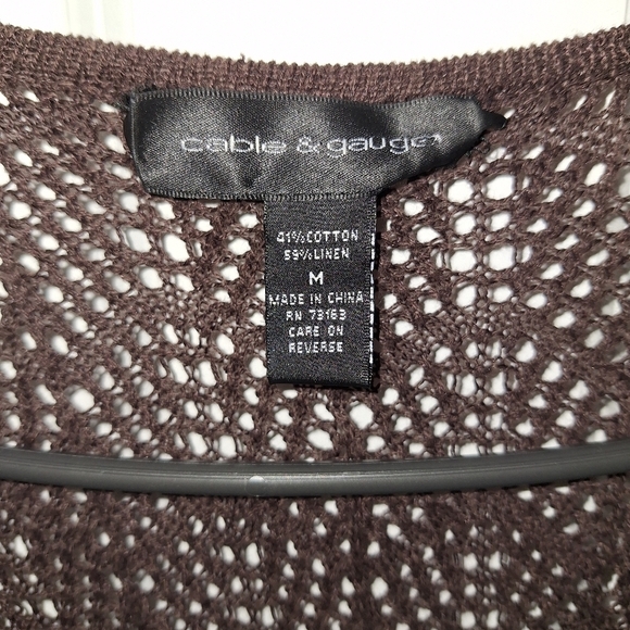 A Cable and Guage cotton and linen crocheted open cardigan duster. - Picture 5 of 5